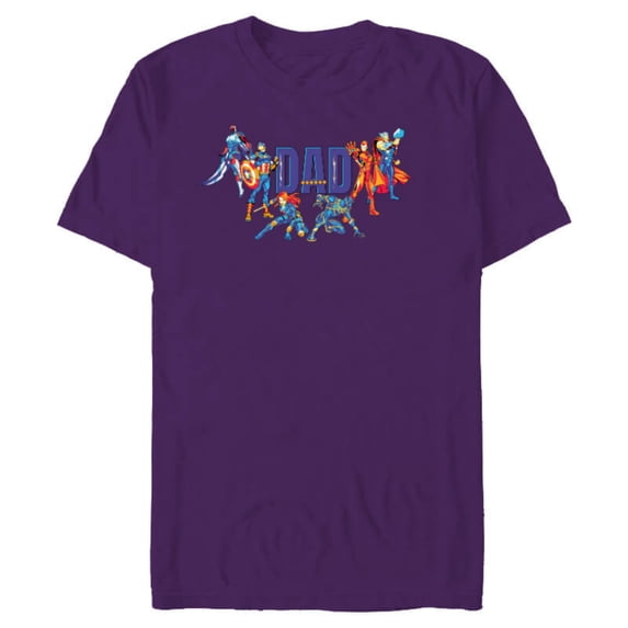 Marvel Super Heroes Avengers Family Vacation Trip Dad - Short Sleeve Blended T-Shirt for Adults - Customized-Purple