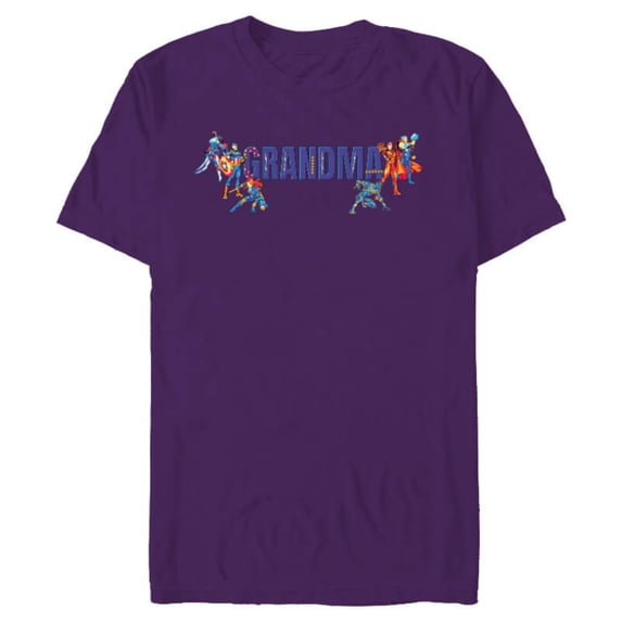 Marvel Super Heroes Avengers Family Vacation Trip Grandma - Short Sleeve Blended T-Shirt for Adults - Customized-Purple