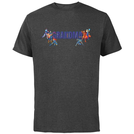 Marvel Super Heroes Avengers Family Vacation Trip Grandma - Short Sleeve Cotton T-Shirt for Adults - Customized-Charcoal
