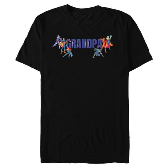 Marvel Super Heroes Avengers Family Vacation Trip Grandpa - Short Sleeve Blended T-Shirt for Adults - Customized-Black