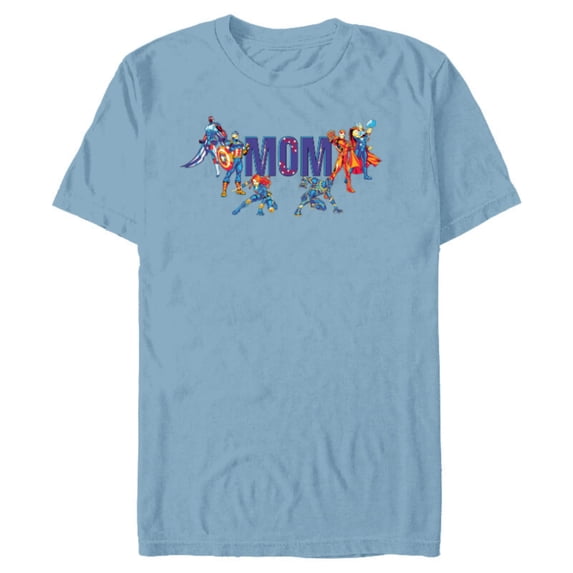 Marvel Super Heroes Avengers Family Vacation Trip Mom - Short Sleeve Blended T-Shirt for Adults - Customized-Ocean Blue