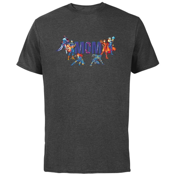 Marvel Super Heroes Avengers Family Vacation Trip Mom - Short Sleeve Cotton T-Shirt for Adults - Customized-Charcoal