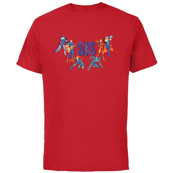 Marvel Super Heroes Avengers Family Vacation Trip Sis - Short Sleeve Cotton T-Shirt for Adults - Customized-Red