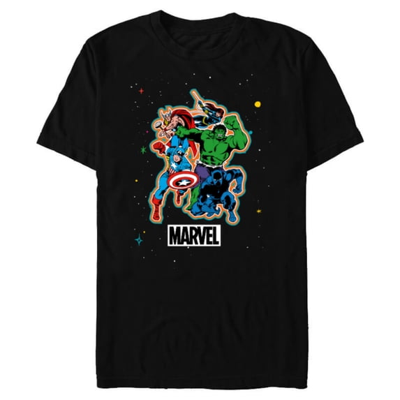 Marvel Super Heroes Avengers Group Trip Vacation Matching - Short Sleeve Blended T-Shirt for Adults - Customized-Black