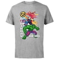 thumbnail image 1 of Marvel Super Heroes Avengers Team & Logo Birthday Hero - Short Sleeve Cotton T-Shirt for Adults - Customized-Athletic Heather, 1 of 5