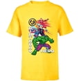 thumbnail image 1 of Marvel Super Heroes Avengers Team & Logo Birthday Hero - Short Sleeve T-Shirt for Kids - Customized-Yellow, 1 of 5