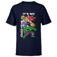 thumbnail image 1 of Marvel Super Heroes Avengers Team & Logo It’s My Birthday - Short Sleeve T-Shirt for Kids - Customized-Navy, 1 of 5