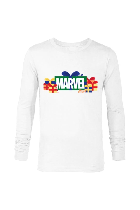 Super Heroes Logo Holiday Christmas Gifts & Presents - Long Sleeve T-Shirt for Men - Customized-White