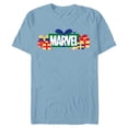 thumbnail image 1 of Marvel Super Heroes Logo Holiday Christmas Gifts & Presents - Short Sleeve Blended T-Shirt for Adults - Customized-Ocean Blue, 1 of 5