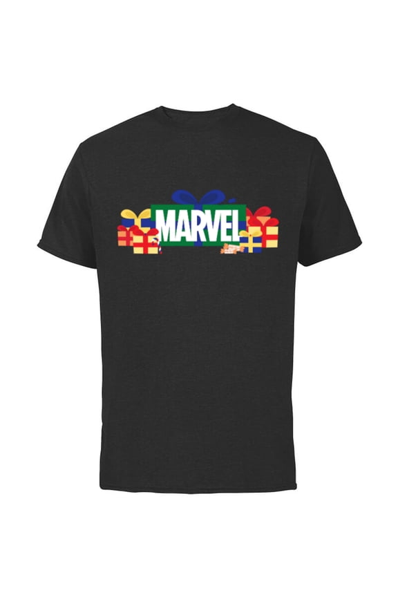 Super Heroes Logo Holiday Christmas Gifts & Presents - Short Sleeve Cotton T-Shirt for Adults - Customized-Black