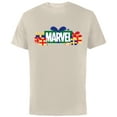 thumbnail image 1 of Marvel Super Heroes Logo Holiday Christmas Gifts & Presents - Short Sleeve Cotton T-Shirt for Adults - Customized-Natural, 1 of 5
