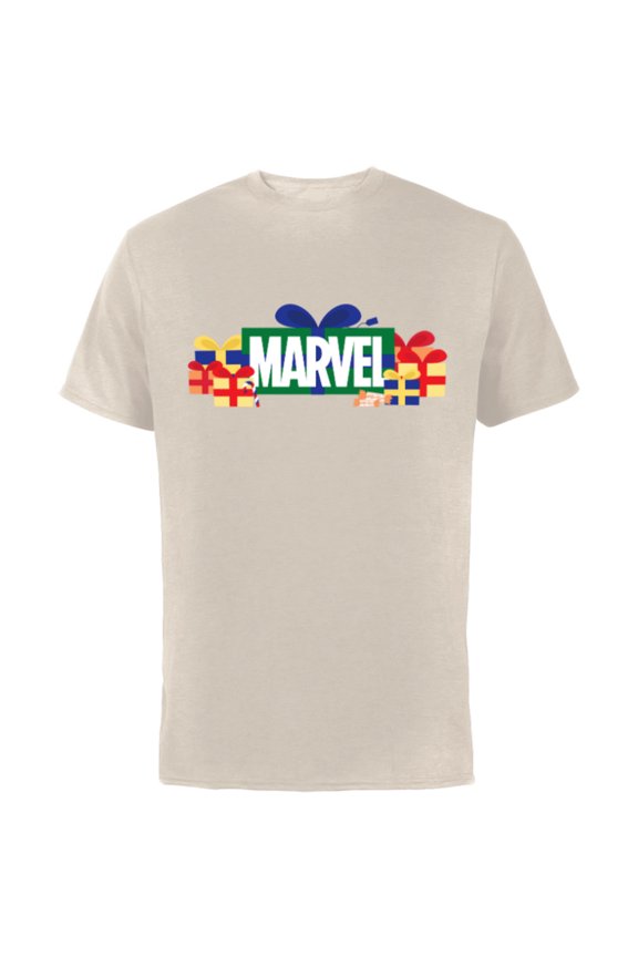 Super Heroes Logo Holiday Christmas Gifts & Presents - Short Sleeve Cotton T-Shirt for Adults - Customized-Natural