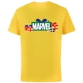 thumbnail image 1 of Marvel Super Heroes Logo Holiday Christmas Gifts & Presents - Short Sleeve Cotton T-Shirt for Adults - Customized-Yellow, 1 of 5