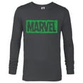 thumbnail image 1 of Marvel Super Heroes Logo Holiday Christmas Wreath - Long Sleeve T-Shirt for Men - Customized-Charcoal Heather, 1 of 5