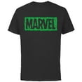 thumbnail image 1 of Marvel Super Heroes Logo Holiday Christmas Wreath - Short Sleeve Cotton T-Shirt for Adults - Customized-Black, 1 of 5