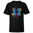 thumbnail image 1 of Marvel Super Heroes Spider-Man 12 Year Old Twelfth Birthday - Short Sleeve T-Shirt for Kids - Customized-Black, 1 of 5