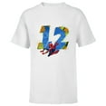 thumbnail image 1 of Marvel Super Heroes Spider-Man 12 Year Old Twelfth Birthday - Short Sleeve T-Shirt for Kids - Customized-White, 1 of 5