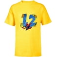 thumbnail image 1 of Marvel Super Heroes Spider-Man 12 Year Old Twelfth Birthday - Short Sleeve T-Shirt for Kids - Customized-Yellow, 1 of 5