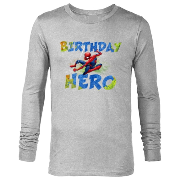 Marvel Super Heroes Spider-Man Birthday Hero - Long Sleeve T-Shirt for Men - Customized-Athletic Heather