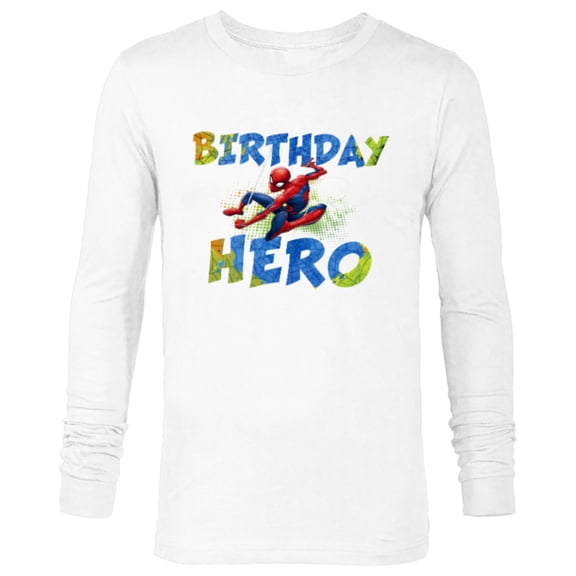 Marvel Super Heroes Spider-Man Birthday Hero - Long Sleeve T-Shirt for Men - Customized-White