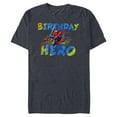 thumbnail image 1 of Marvel Super Heroes Spider-Man Birthday Hero - Short Sleeve Blended T-Shirt for Adults - Customized-Navy Heather, 1 of 5