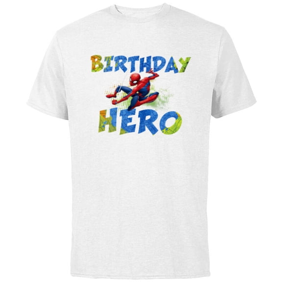 Marvel Super Heroes Spider-Man Birthday Hero - Short Sleeve Cotton T-Shirt for Adults - Customized-White