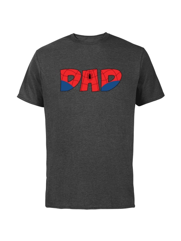 Super Heroes Spider-Man Costume Father’s Day Gift Dad - Short Sleeve Cotton T-Shirt for Adults - Customized-Charcoal