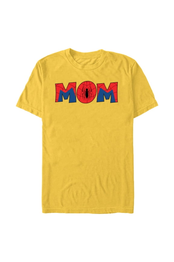 Super Heroes Spider-Man Costume Mother’s Day Gift Mom - Short Sleeve Blended T-Shirt for Adults - Customized-Yellow