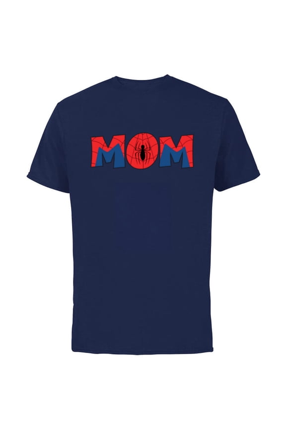 Super Heroes Spider-Man Costume Mother’s Day Gift Mom - Short Sleeve Cotton T-Shirt for Adults - Customized-Navy