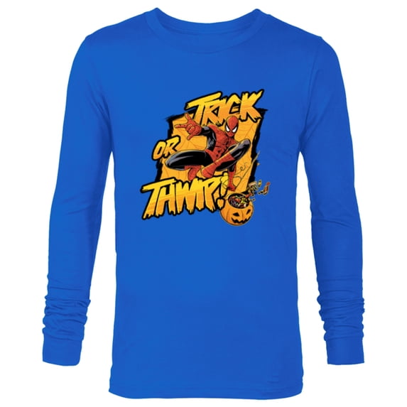 Marvel Super Heroes Spider-Man Halloween Trick or Thwip! - Long Sleeve T-Shirt for Men - Customized-Navy