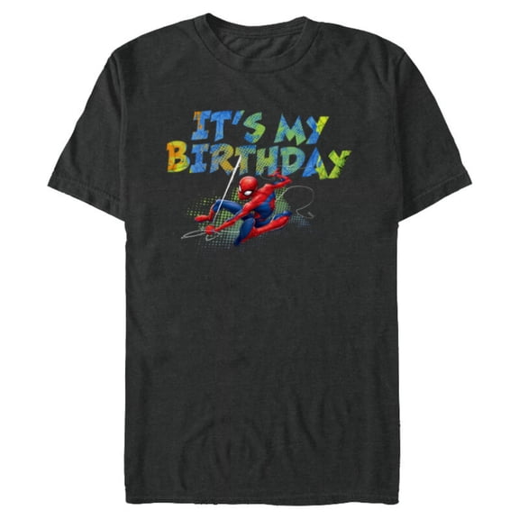 Marvel Super Heroes Spider-Man It’s My Birthday - Short Sleeve Blended T-Shirt for Adults - Customized-Dark Heather