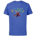 thumbnail image 1 of Marvel Super Heroes Spider-Man It’s My Birthday - Short Sleeve Cotton T-Shirt for Adults - Customized-Royal Heather, 1 of 5