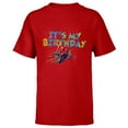thumbnail image 1 of Marvel Super Heroes Spider-Man It’s My Birthday - Short Sleeve T-Shirt for Kids - Customized-Red, 1 of 5