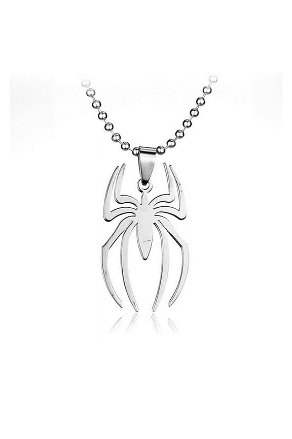 Marvel Super Heroes Stainless Steel Spider Silver Fashion Bendant NecklaceA WA