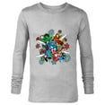 thumbnail image 1 of Marvel Super Heroes in Action Holiday - Long Sleeve T-Shirt for Men - Customized-Athletic Heather, 1 of 5