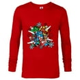 thumbnail image 1 of Marvel Super Heroes in Action Holiday - Long Sleeve T-Shirt for Men - Customized-New Red, 1 of 5