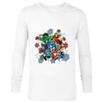 thumbnail image 1 of Marvel Super Heroes in Action Holiday - Long Sleeve T-Shirt for Men - Customized-White, 1 of 5