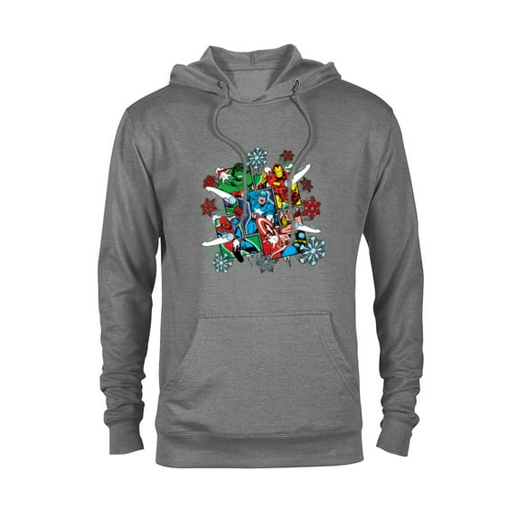 Marvel Super Heroes in Action Holiday - Pullover Hoodie for Adults - Customized-Athletic Heather