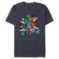 thumbnail image 1 of Marvel Super Heroes in Action Holiday - Short Sleeve Blended T-Shirt for Adults - Customized-Navy Heather, 1 of 5