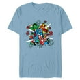 thumbnail image 1 of Marvel Super Heroes in Action Holiday - Short Sleeve Blended T-Shirt for Adults - Customized-Ocean Blue, 1 of 5