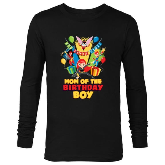 Marvel Super Women Family Party Mom of the Birthday Boy - Long Sleeve T-Shirt for Men - Customized-Black
