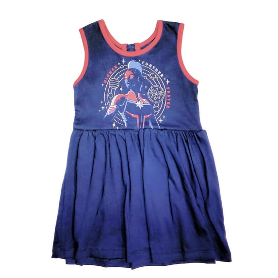Marvel Superhero Captain Little Girls Sleeveless Dress
