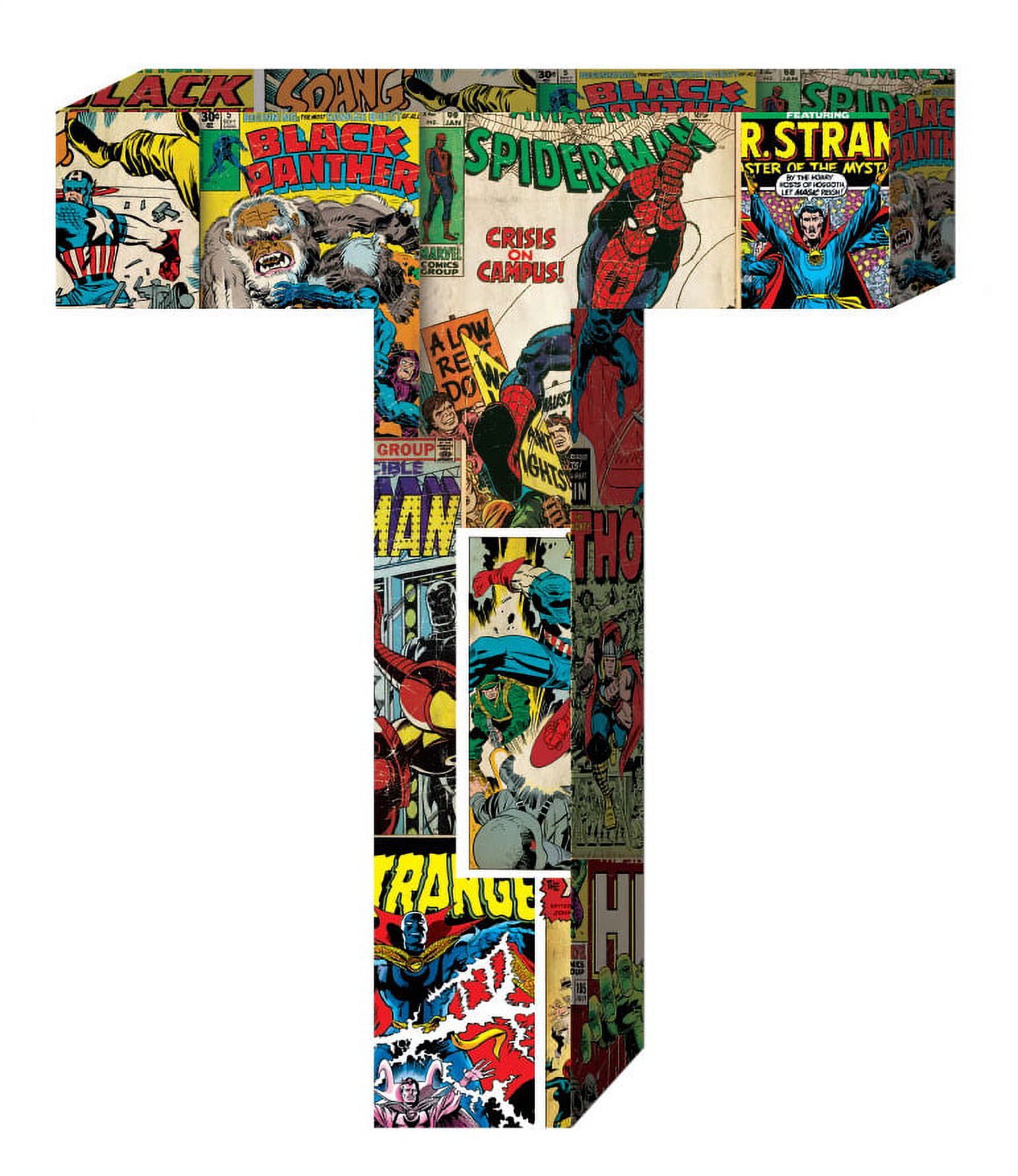 Marvel Superhero Retro Comics Wooden Letter 'T' with Hooks - image 1 of 2