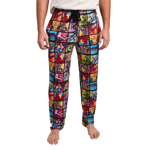 Marvel Superhero Squares Men's Black Sleep Pajama Pants - XXL