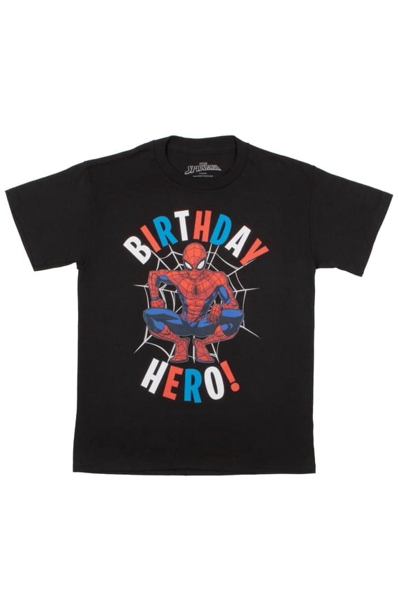 Superheroes Birthday Boy T-Shirt - Boys Superhero Short Sleeve Tee for Birthday Parties (Size XS-XL)
