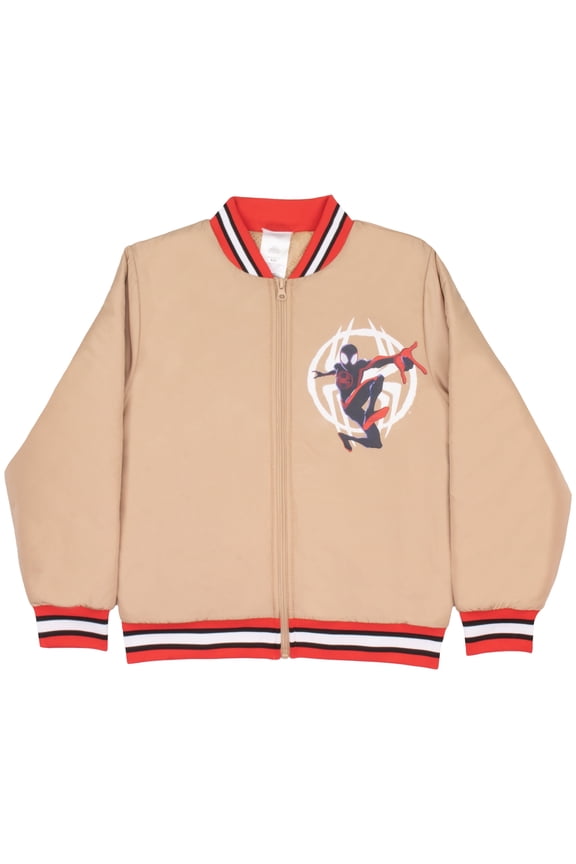 Superheroes Bomber Jacket for Boys, Avengers Spider-Man Black Panther Miles Morales Bomber Jacket (Size 8-20)