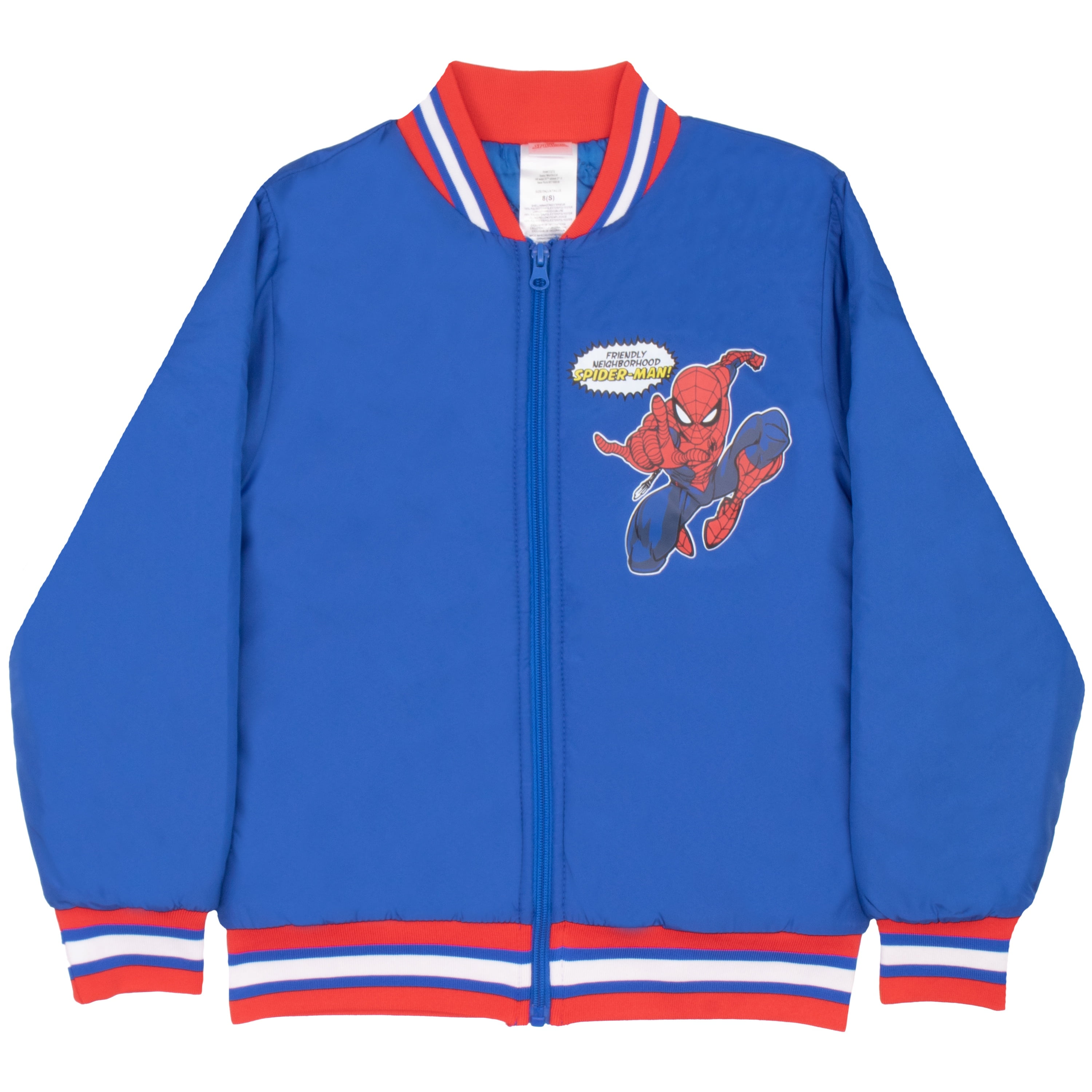 Marvel Superheroes Boys Varsity Bomber Jackets Zip-Up Spider-Man Graphic Print Jacket for Kids, Teens & Toddlers Casual Fashion Coats(Size2 T-16)