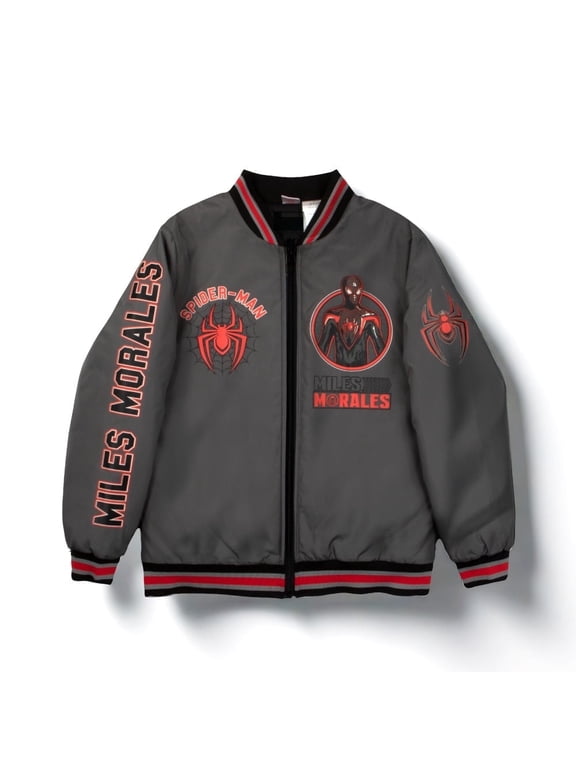 Superheroes Characters Boys Bomber Jacket, Black Panther (Sizes 4-18)