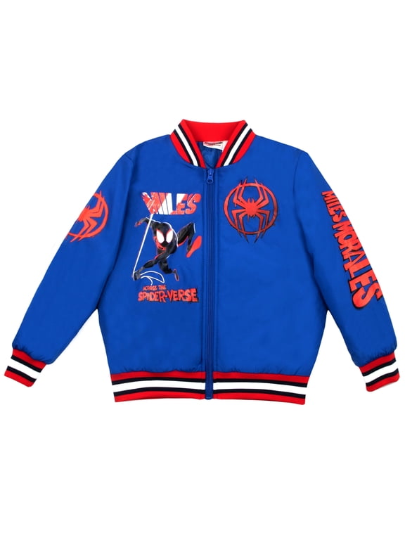 Superheroes Characters Boys Bomber Jacket, Miles Morales Spider-Man (Sizes 4-18)
