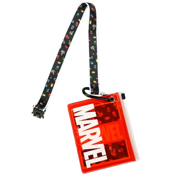 Marvel Superheroes Lanyard with Plastic Pocket Pouch